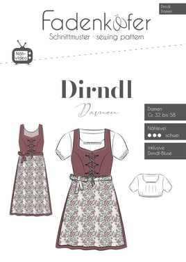 Fadenkäfer DIRNDL - Tyrolerkjole med bluse/top og forklæde i tre længder -  str. 32-58
