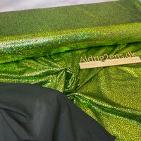 
              Lamé - coated jersey, mini mosaik, GRØN på SORT
            