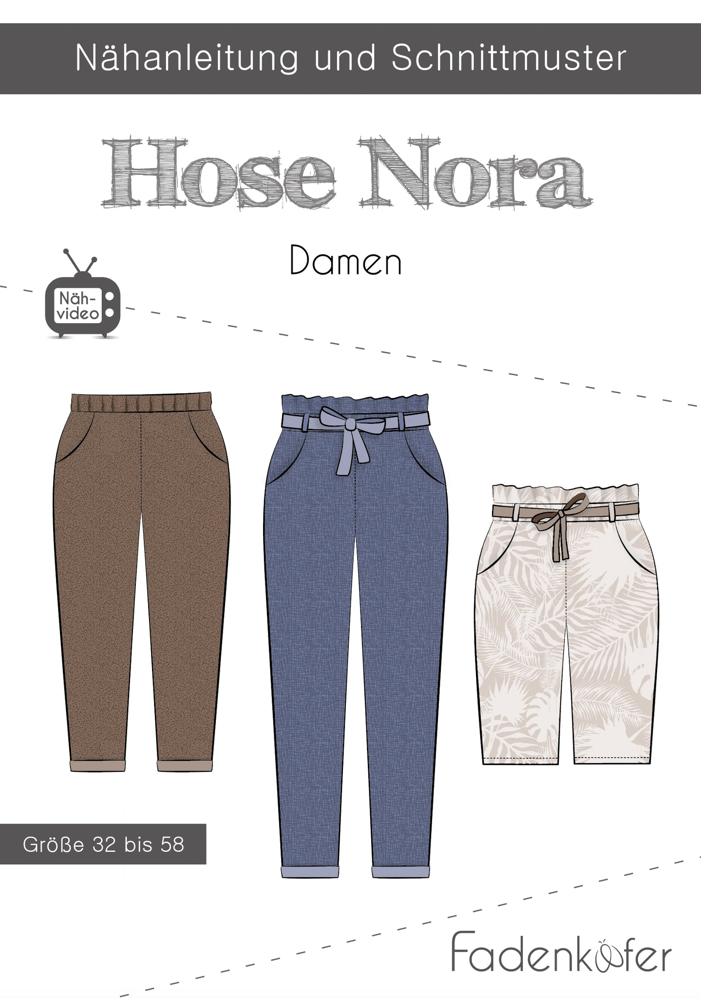 NORA, bukser med mulighed paperback linning og lommer s| Aldrig2ens.dk