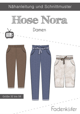 Fadenkäfer NORA - bukser med mulighed for paperback linning og lommer til damer - str. 32-58.