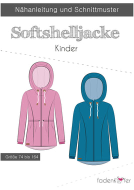 Fadenkäfer SOFTSHELLJACKE - jakke med lommer med hætte til børn - str 74-164